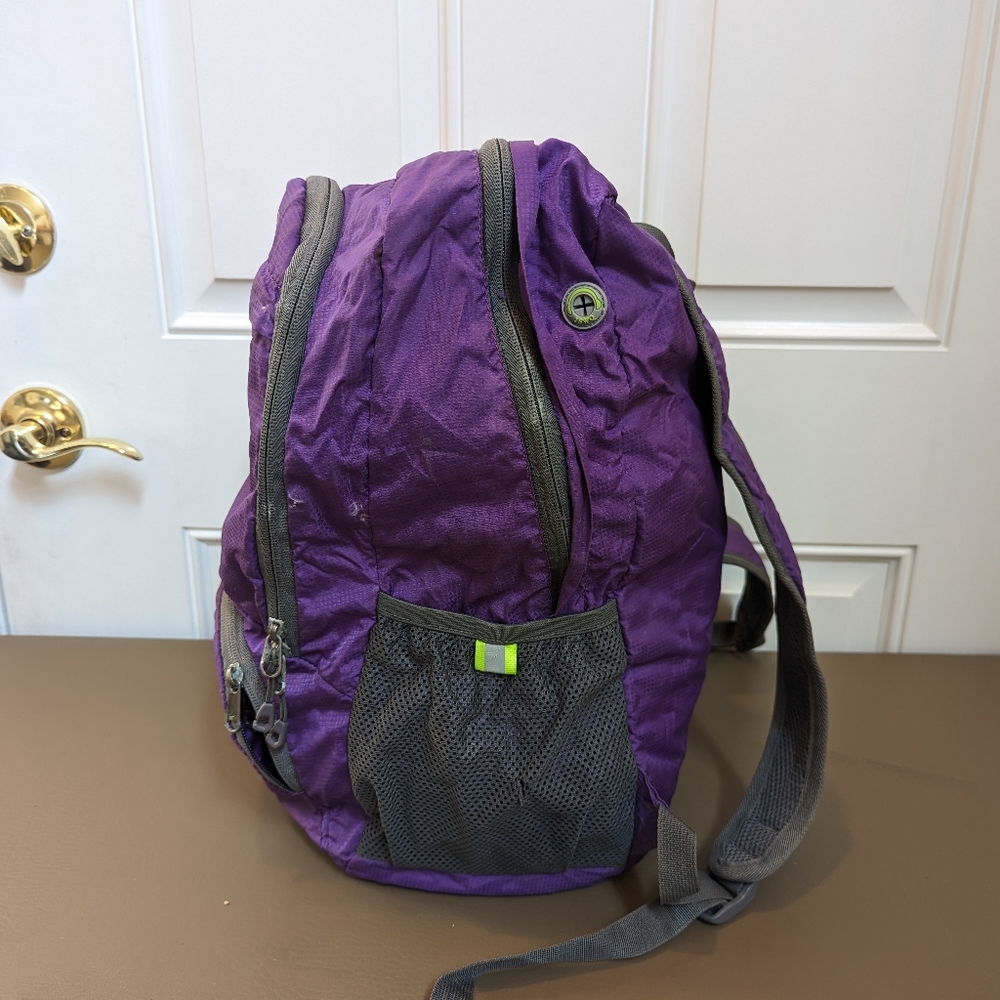 Ideal Tech Backpack Purple Multiple Pockets - image 2